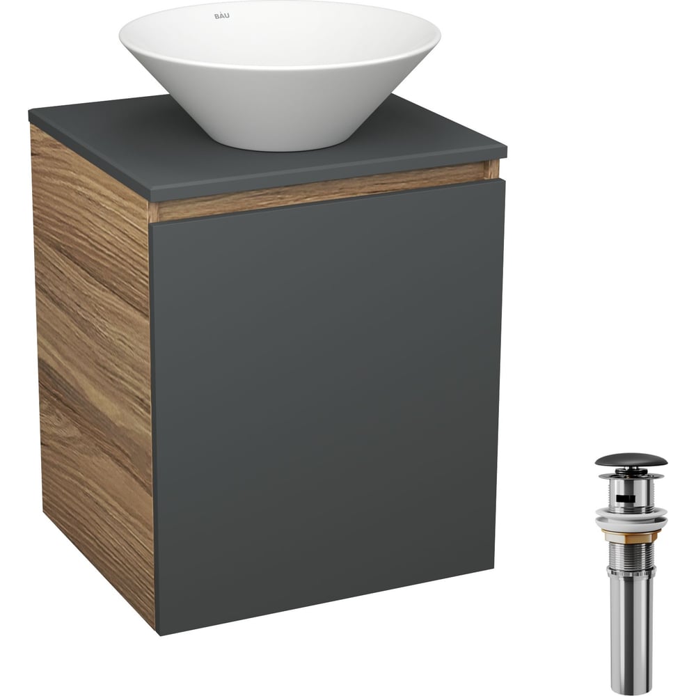 Изображение товара Тумба с раковиной Bauedge Bau Dream Blackwood 50 графит санфарфор