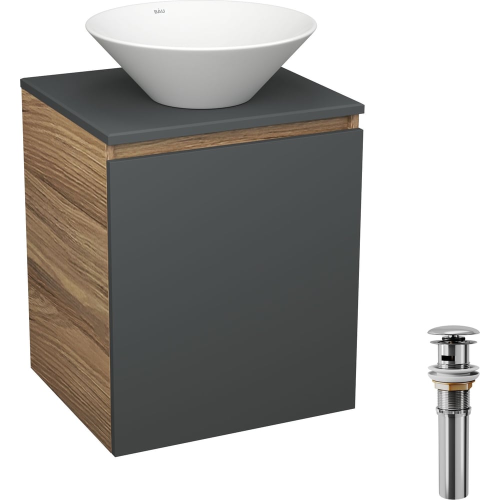 Изображение товара Тумба с раковиной Bauedge Bau Dream Blackwood 50 графит современный дизайн