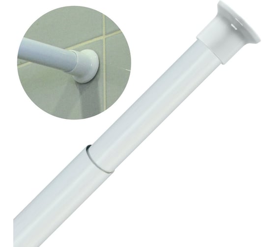 Изображение товара Карниз для ванной раздвижной МУЛЬТИДОМ белый, размер длина от 120 до 210 см ХП34-350