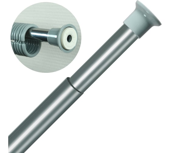 Изображение товара Карниз для ванной раздвижной МУЛЬТИДОМ металлик, размер длина от 170 до 280 см ХП34-353