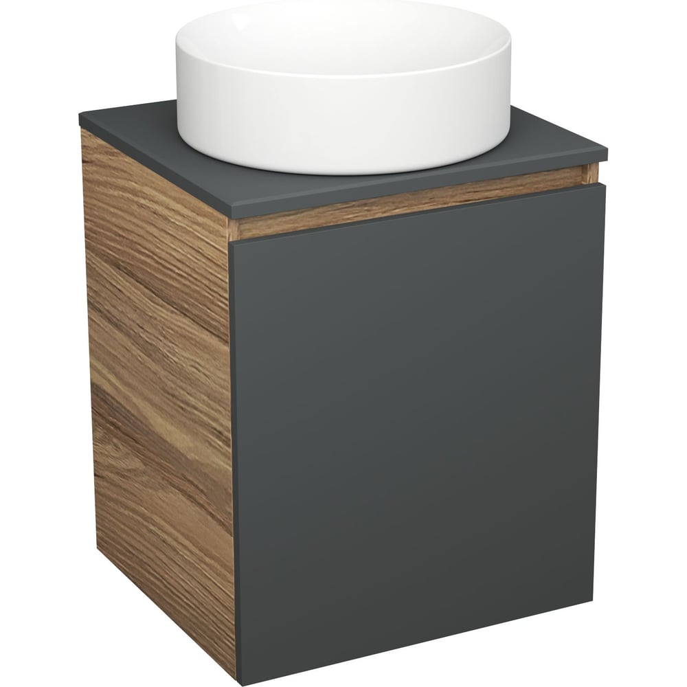 Изображение товара Тумба с раковиной Bauedge Bau Dream Blackwood 50 графит и белая круглая раковина SD4046