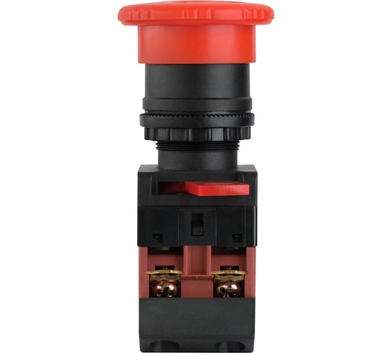 Изображение товара Кнопочный выключатель duwi "Грибок", красный, с фиксацией, 2 контакта, 220/500В, 10А, круглый, 26863 5