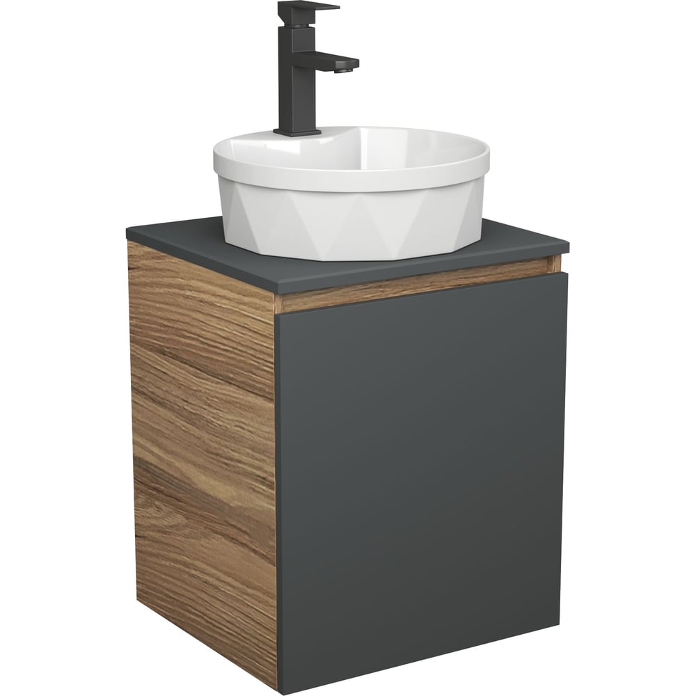 Изображение товара Тумба Bauedge Bau Dream Blackwood 50 с раковиной и смесителем