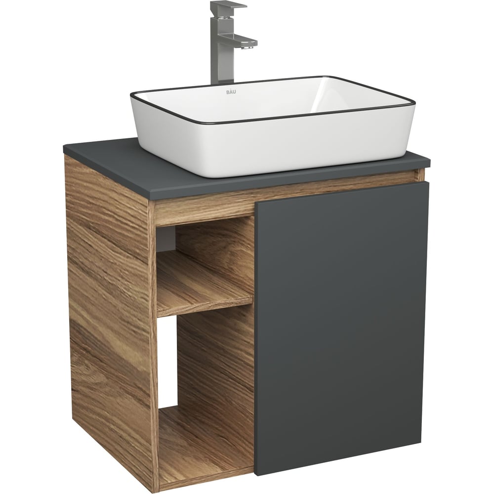 Изображение товара Тумба Bauedge Bau Dream Blackwood 60 с раковиной и смесителем