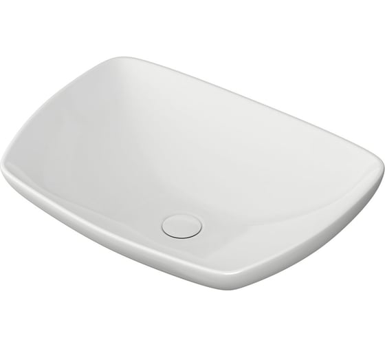 Изображение товара Раковина накладная на столешницу Bauedge BAU Spectrum, литьевой мрамор, белый глянец MRY0006