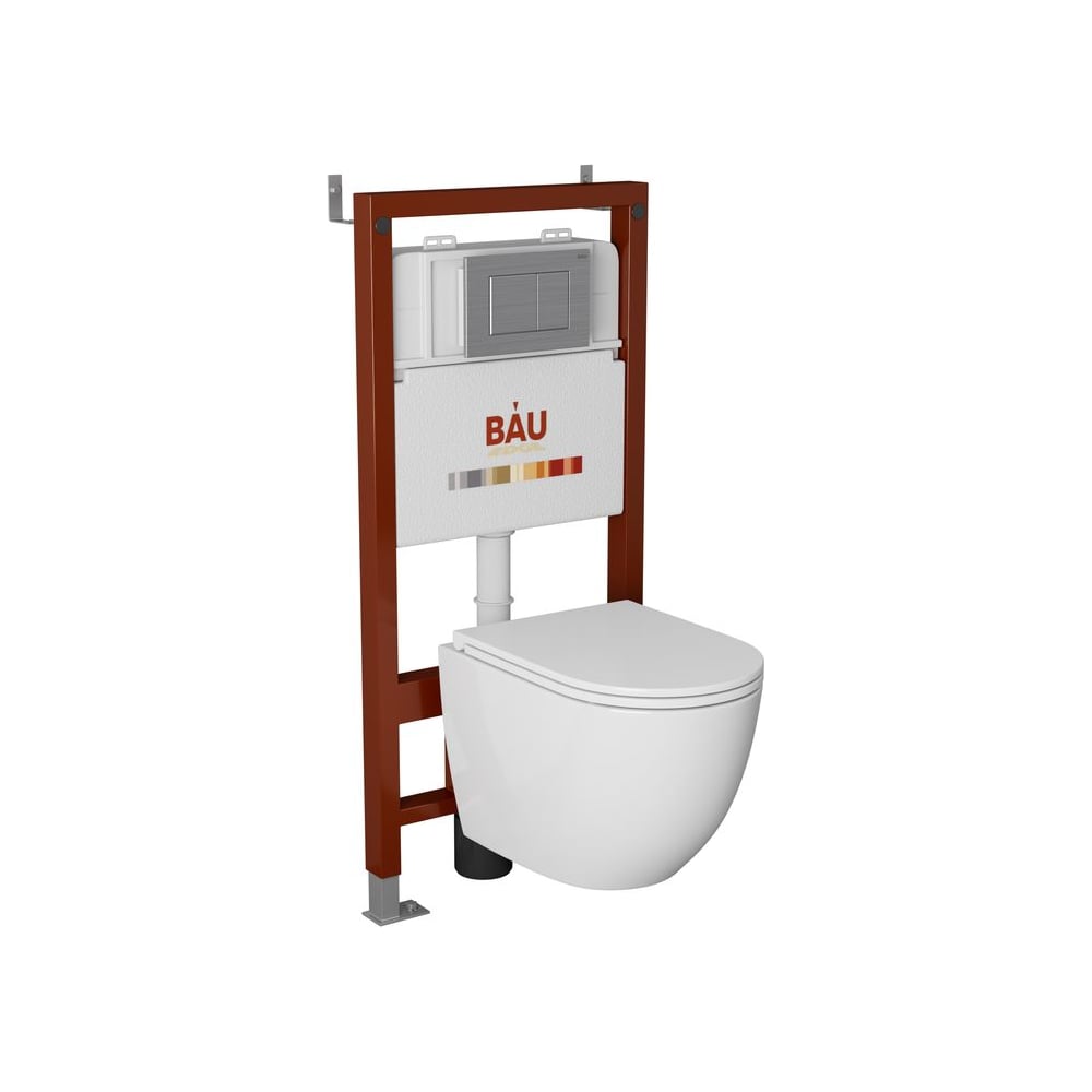 Изображение товара Комплект Bauedge BAU 6 в 1: инсталляция и унитаз с микролифтом