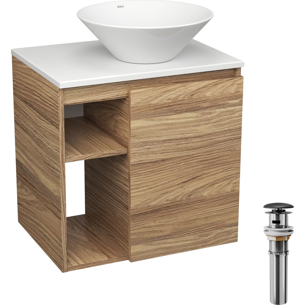 Изображение товара Тумба Bauedge Bau Dream Blackwood 60 правая с раковиной BAU Dream D43