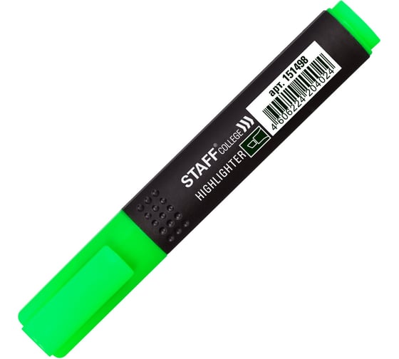 Изображение товара Текстовыделитель 12 шт в упаковке Staff College "STICK" ЗЕЛЕНЫЙ линия 1-4 мм  151498