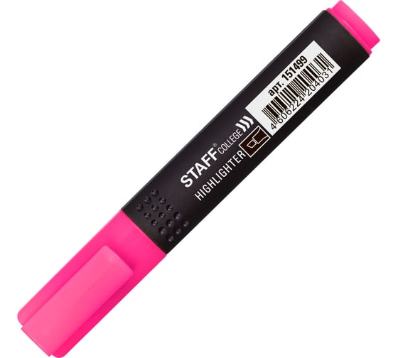 Изображение товара Текстовыделитель 12 шт в упаковке Staff College "STICK" РОЗОВЫЙ линия 1-4 мм  151499