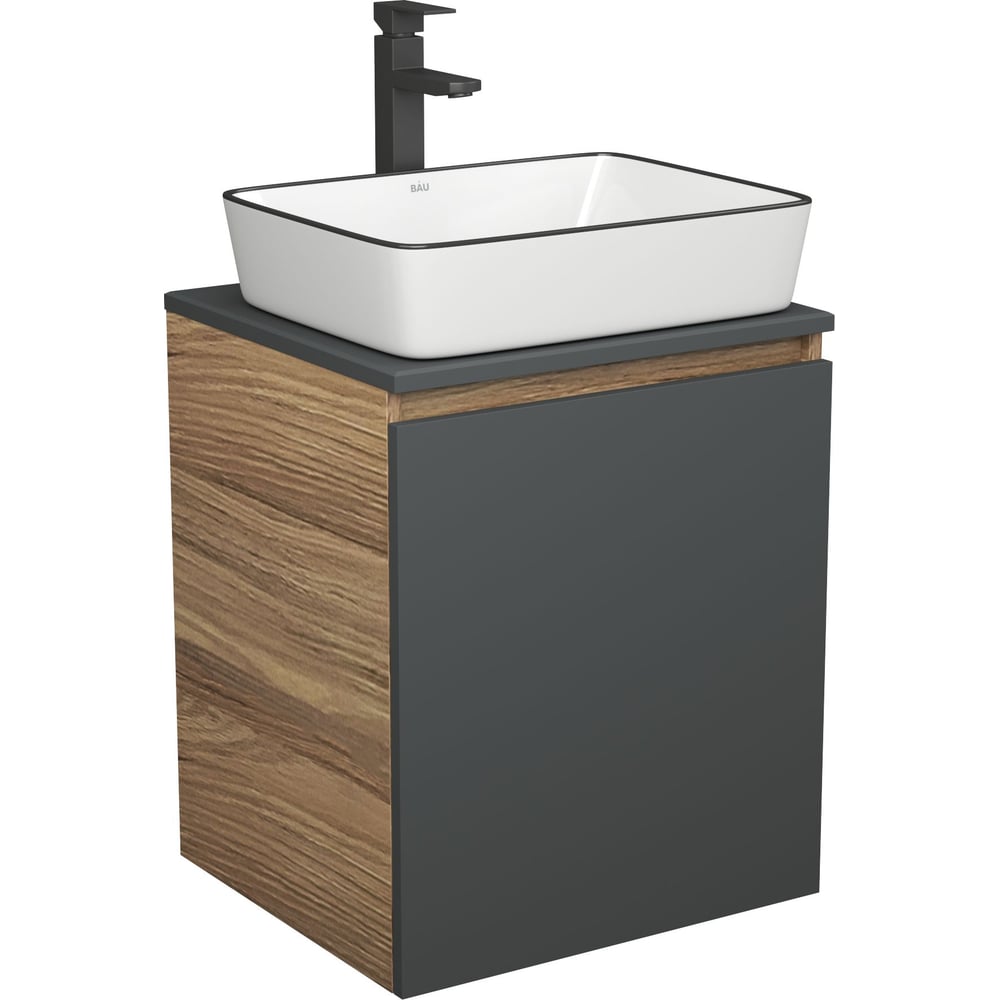 Изображение товара Тумба Bauedge Bau Dream Blackwood 50 с раковиной и смесителем