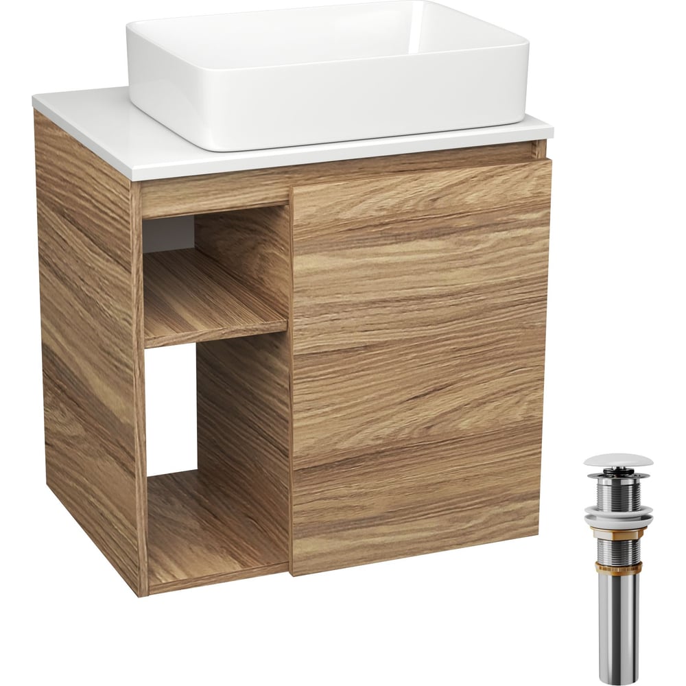 Изображение товара Тумба Bauedge Bau Dream Blackwood 60 правая с раковиной BAU Hotel 48х37