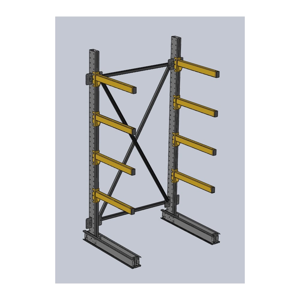 Изображение товара Стеллаж консольный Ирбис К 2000х600х1000 - полупрофессиональный металлический стеллаж для хранения