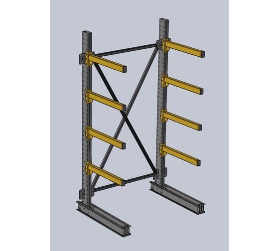 Изображение товара Стеллаж консольный К 2000х600х1000 - 4 уровня Ирбис НФ-00002630