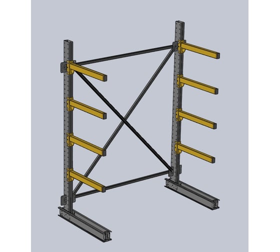 Изображение товара Стеллаж консольный К 2000х600х1500 - 4 уровня Ирбис НФ-00002632