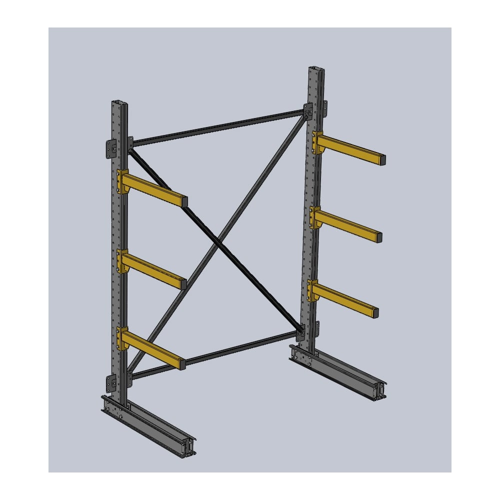 Изображение товара Стеллаж консольный К 2000х600х1500 3 уровня Ирбис для склада и офиса