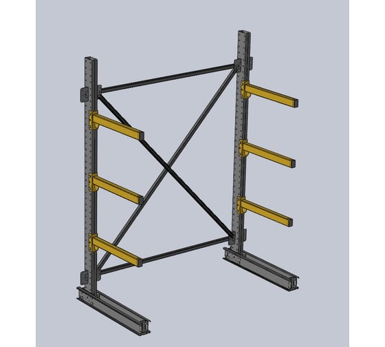 Изображение товара Стеллаж консольный К 2000х600х1500 - 3 уровня Ирбис НФ-00002631