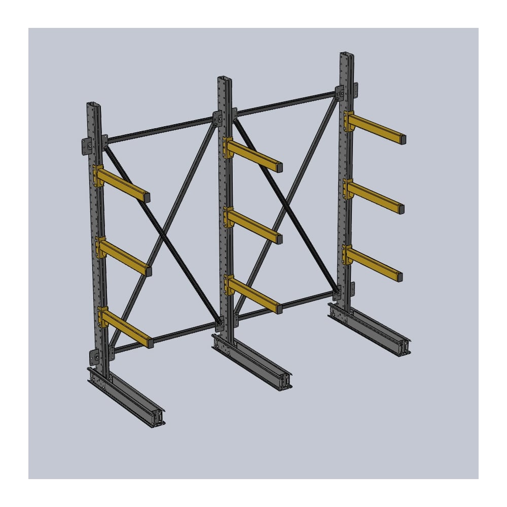 Изображение товара Стеллаж консольный К 2000х600х2000, 3 уровня от Ирбис