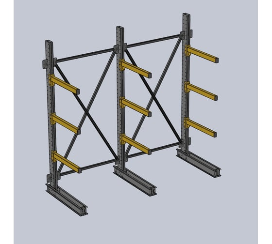 Изображение товара Стеллаж консольный К 2000х600х2000 - 3 уровня Ирбис НФ-00002633
