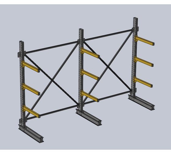 Изображение товара Стеллаж консольный К 2000х600х3000 - 3 уровня Ирбис НФ-00002635