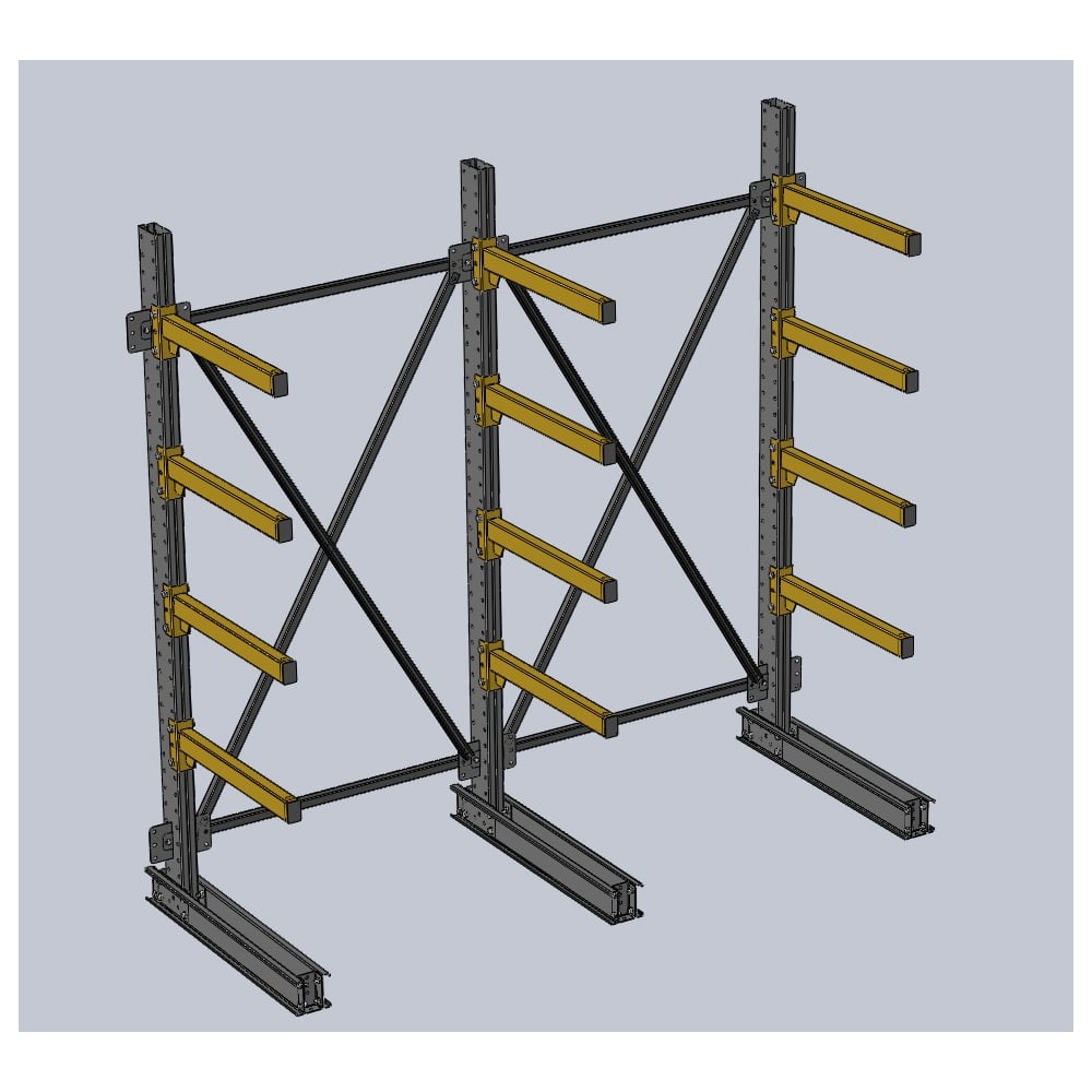 Изображение товара Стеллаж консольный К 2000х600х2000 - 4 уровня Ирбис НФ-00002634
