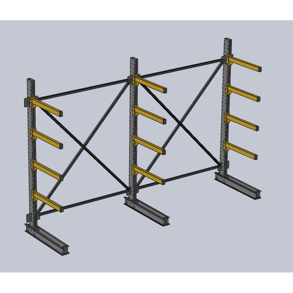 Изображение товара Стеллаж консольный К 2000х600х3000 - 4 уровня Ирбис НФ-00002636