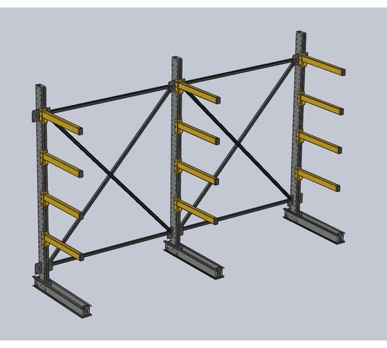Изображение товара Стеллаж консольный К 2000х600х3000 - 4 уровня Ирбис НФ-00002636