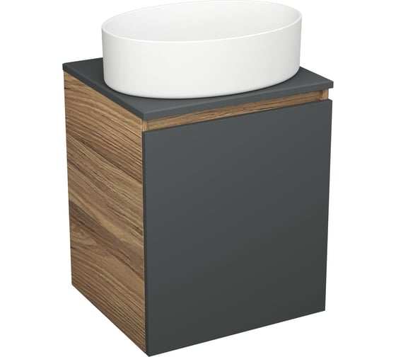 Изображение товара Тумба Bauedge Bau Dream Blackwood 50 графит, раковина BAU Nimb 50х36 SD4037