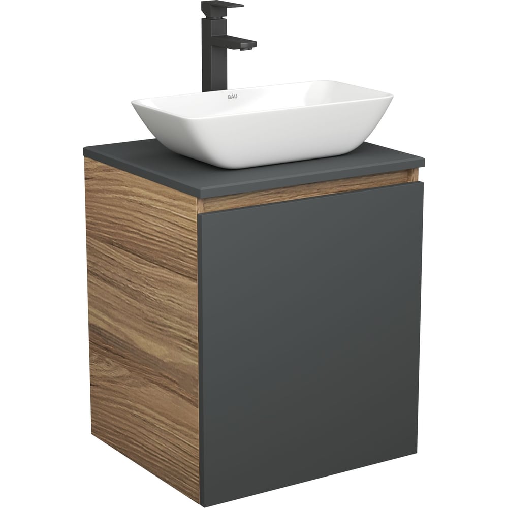 Изображение товара Тумба с раковиной Bauedge Bau Dream Blackwood 50 графит модерен стиль
