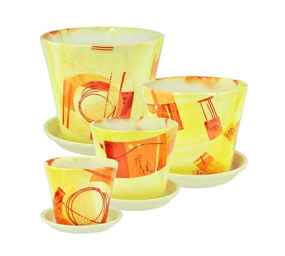 Изображение товара Кашпо Сады Аурики АВ215 Авангард элегант комплект из 4 х штук, d10 см, d13 см, d16 см, d20 см 070912