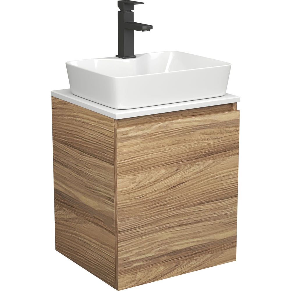 Изображение товара Тумба для ванной Bauedge Bau Dream Blackwood 50 с раковиной и смесителем