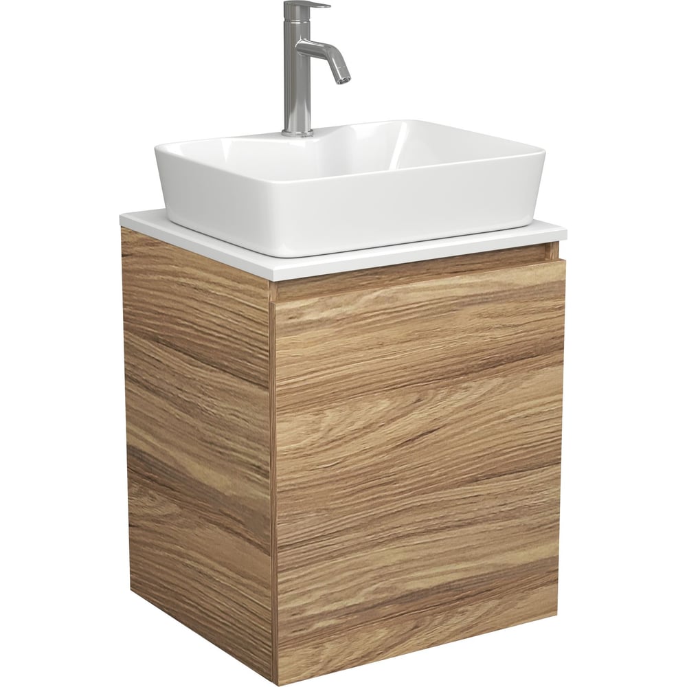 Изображение товара Тумба Bauedge Bau Dream Blackwood 50 с дверцей и раковина BAU Cerama 48х37 белая