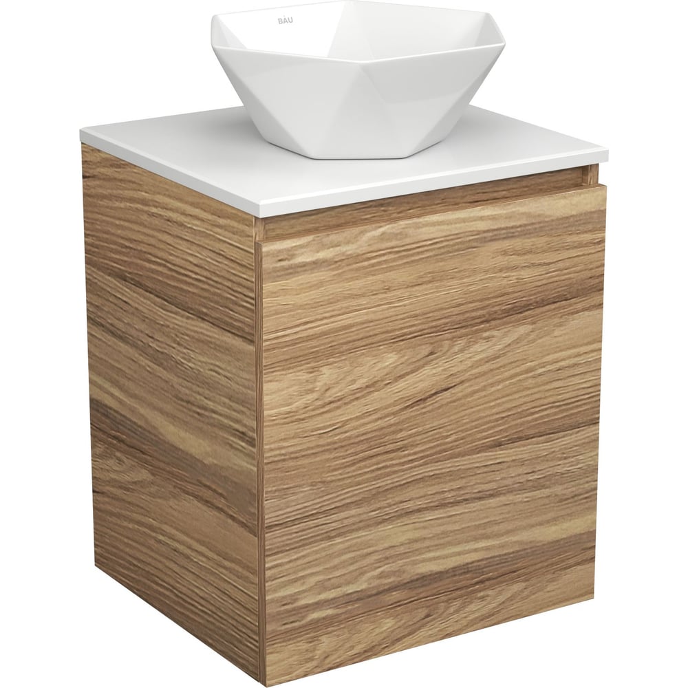 Изображение товара Тумба Bauedge Bau Dream Blackwood 50 с дверцей, раковина BAU Crystal 40х40 SD3091