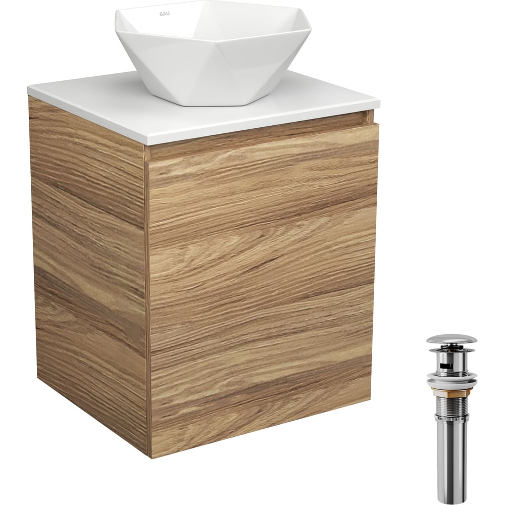 Изображение товара Тумба Bauedge Bau Dream Blackwood 50 с раковиной BAU Crystal 40х40