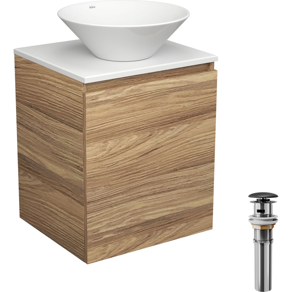 Изображение товара Тумба для ванной Bauedge Bau Dream Blackwood 50 с раковиной и дверцей