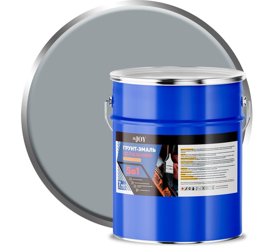 Изображение товара Грунт-эмаль по ржавчине 5 в 1 ABC FARBEN HiJOY термостойкая серый (7 кг) 4300015973