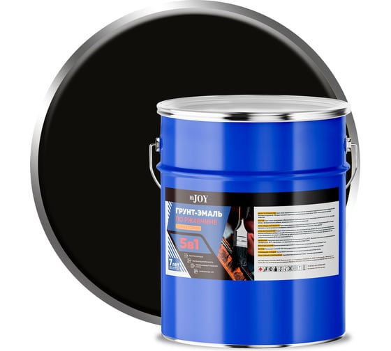 Изображение товара Грунт-эмаль по ржавчине 3 в 1 ABC FARBEN HiJOY термостойкая черный (7 кг) 4300015974