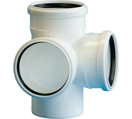 Изображение товара Крестовина ПОЛИТЭК двухплоскостная, для бесшумной канализации из ПП диаметр, 110х110х110/87.5 град. 120001102