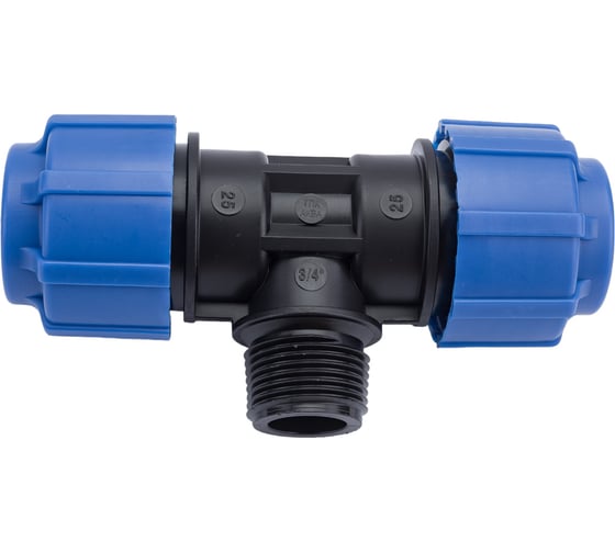 Изображение товара Тройник с наружной резьбой Политэк 25х3/4х25 ТПК-АКВА 51253425