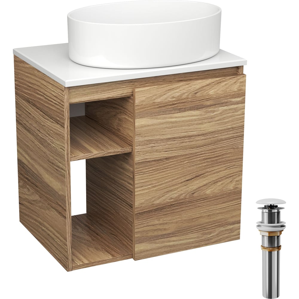 Изображение товара Комплект мебель для ванной с раковиной Bauedge Bau Dream Blackwood 60 правая