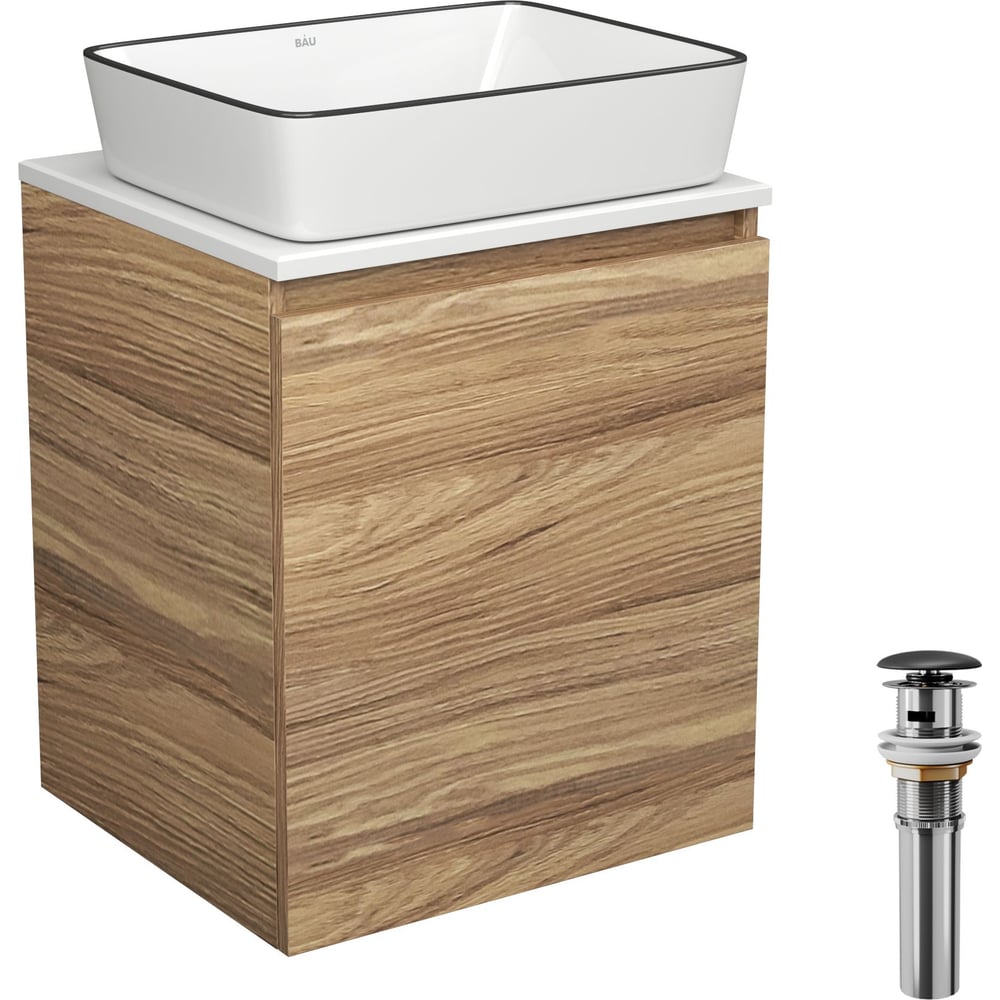 Изображение товара Тумба Bauedge Bau Dream Blackwood 50 с раковиной BAU Hotel Black Rand