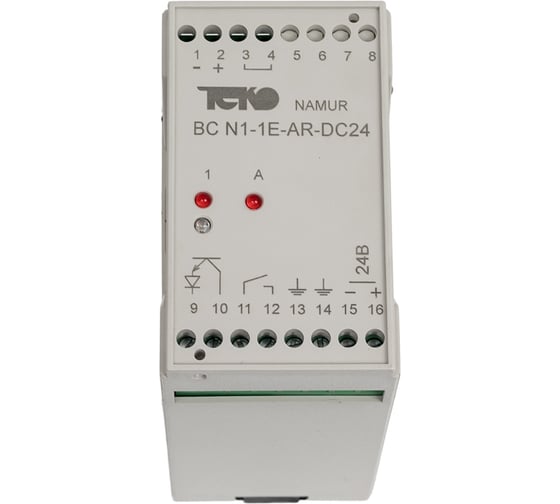Изображение товара Блок сопряжения ТЕКО BC N1-1E-AR-DC24 под.выключатель 1,релей.выход 0,элект.выход 1,ном.напр 24 В DC, рабочие температуры 0…+60°C, 00-00060870