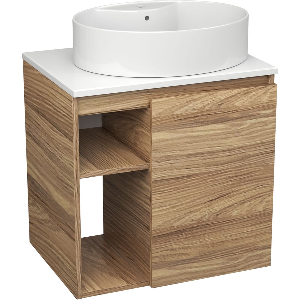 Изображение товара Тумба Bauedge Bau Dream Blackwood 60 правая, раковина BAU Nimb 51х41 белая SD3339