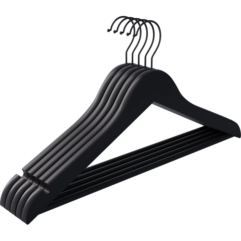 Изображение товара DEFENDER CLH-228 Набор вешалок 445 мм черный, дерево, 10 шт