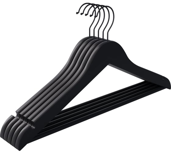 Изображение товара Набор вешалок для одежды DEFENDER CLH-228 черный, дерево, 10 шт, 44,5 см 28228