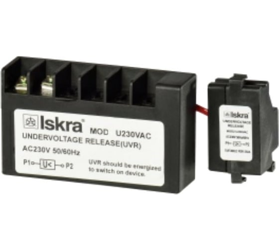 Изображение товара Расцепитель напряжения для автоматического выключателя в литом корпусе MOD3 Iskra MOD3-U230-QT38 УТ-00019783