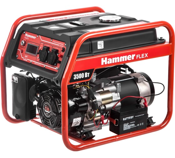 Изображение товара Бензоэлектростанция Hammer Flex GN4000E электрозапуск 3.5КВт 220В 50Гц бак 15л непр.9ч 522789