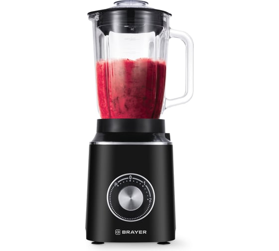Изображение товара Блендер настольный BRAYER 1209BR 1000 Вт, 2 скорости, импульс режим, колка льда, 6 ножей, кувшин 1,5 BR1209