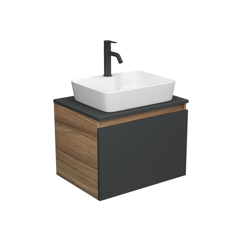 Изображение товара Комплект для ванной Bauedge 3 предмета тумба и раковина с смесителем в стиле модерн