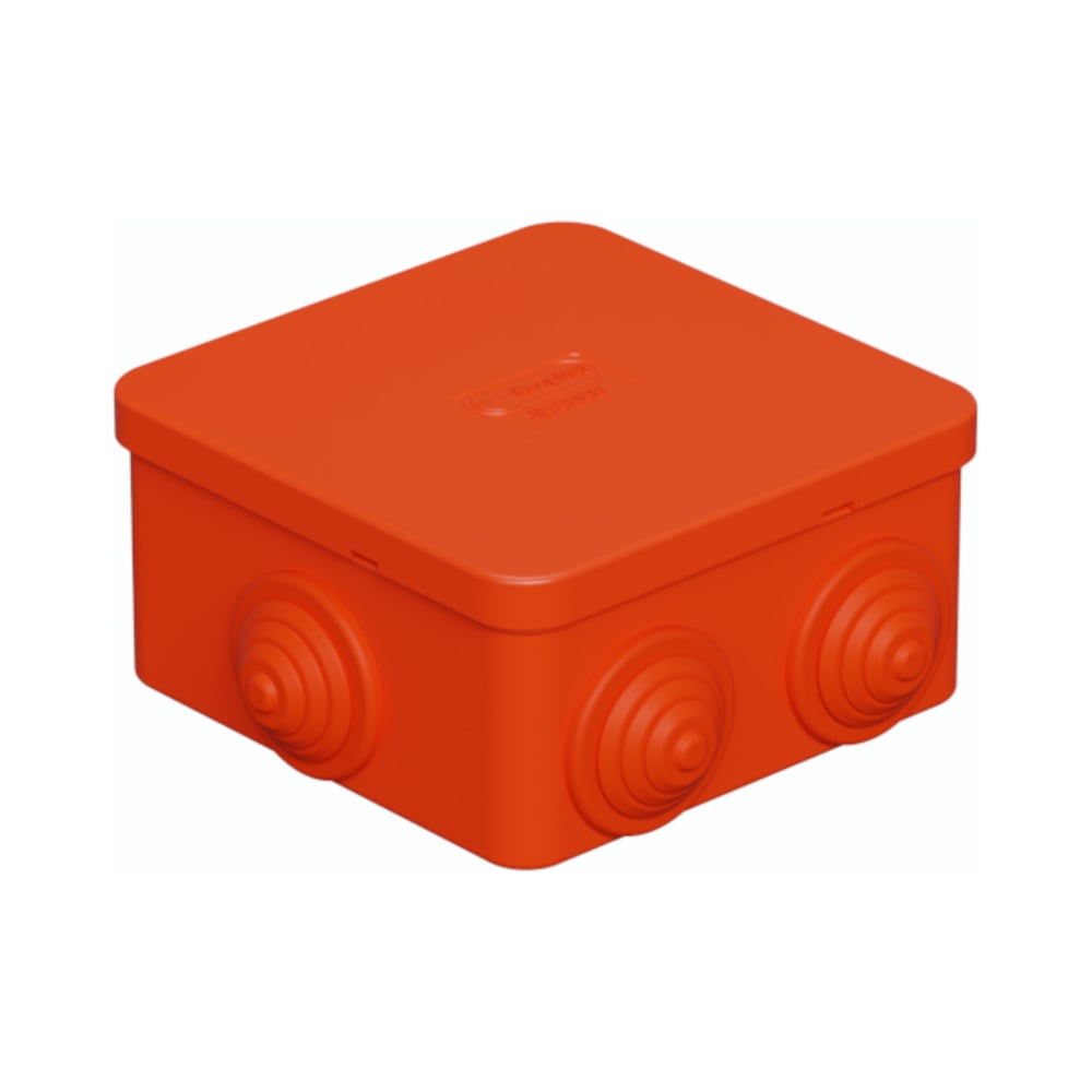 Изображение товара Коробка Экопласт JBS080 огненная E110, IP44, без галогенов, 6 выхлопов