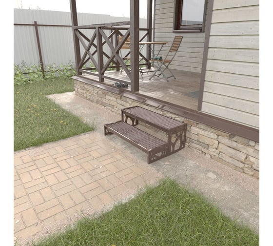 Изображение товара Крыльцо к дому АрсеналЪ Дополнительная 2 ступень Лофт ПВЛ (уличная лестница, приступок, входная лестница) серия ARSENAL AVANT мод. AR18V8138H9-06 AR18V8148H9-06